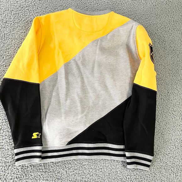 Starter Pittsburgh Penguins Sweatshirt Mens Large Yellow‎ Crewneck Logo NHL New - Picture 9 of 9